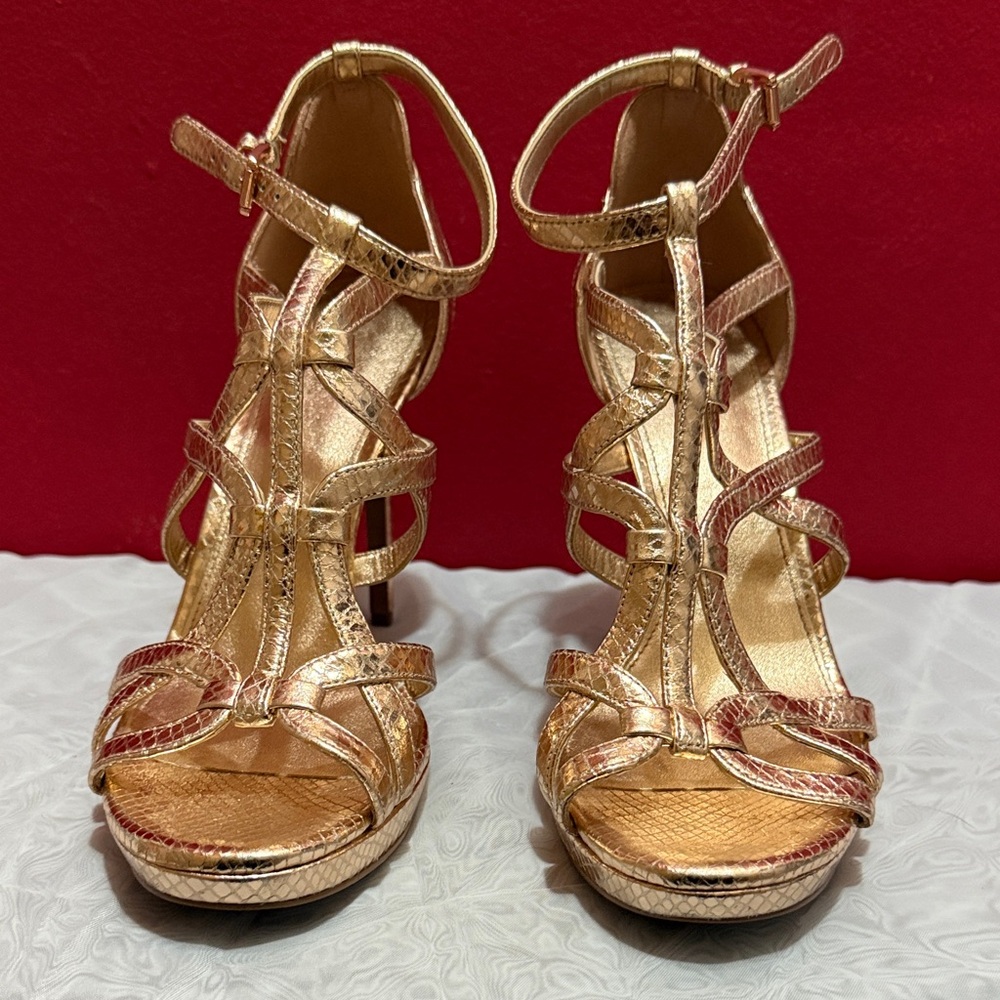 Michael Kors Elegant Rose Gold Strappy Women's Heels